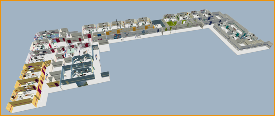 A view of a hospital floor from our 3D software